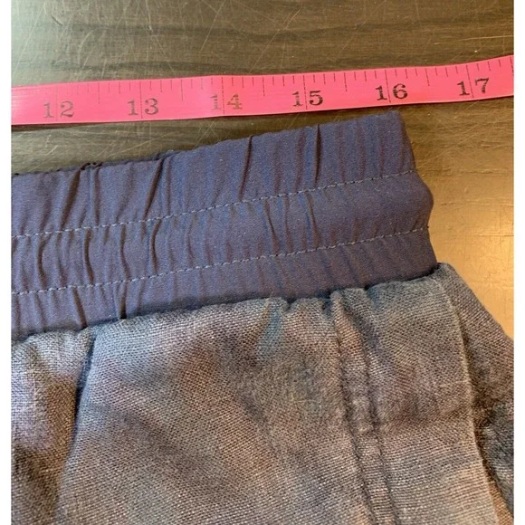 Athleta Linen Beachside‎ Bali Shorts Women's 8Blue Faded Camo 3" 211109 Pull On - Picture 10 of 12